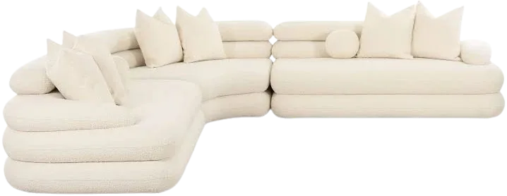 Lulu Cream Boucle Modular Curved Sectional